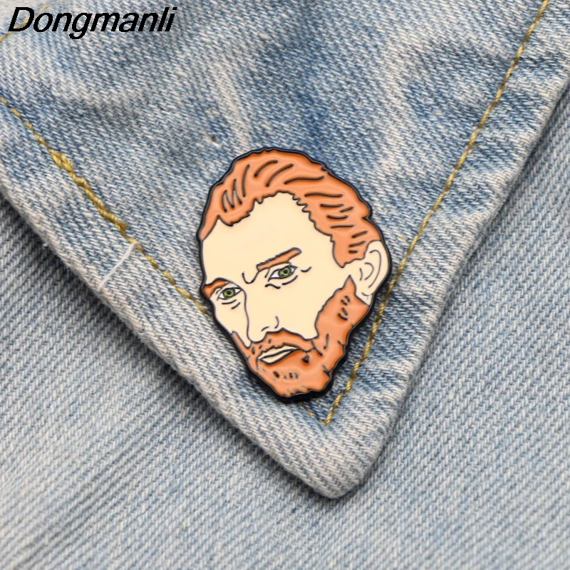 

DMLSKY Van Gogh Metal Enamel Pins Brooch For Dresses Backpack Badge Clothes Pin Cosplay Pins Hat Pin Cartoon Brooch M2378