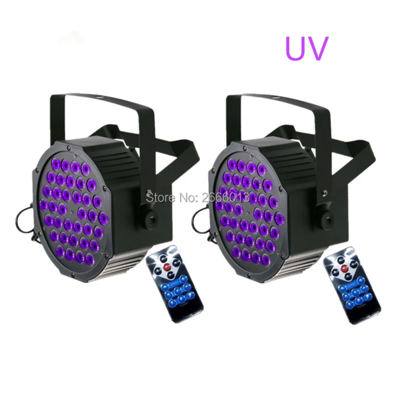 

2pcs/lot 36 LEDs UV Stage Par Light /Disco DJ Projector Machine Party Wireless Remote Sound DMX Master-slave UV LED Stage Light
