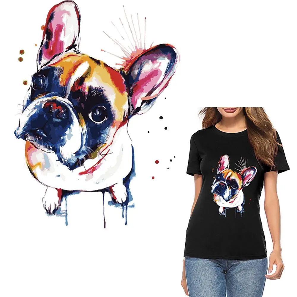 

1Pc Cute Dog Patches Heat Transfer Iron On Patch A-level Washable Clothes Stickers Easy Print By Household Irons 2019 Hot Sale