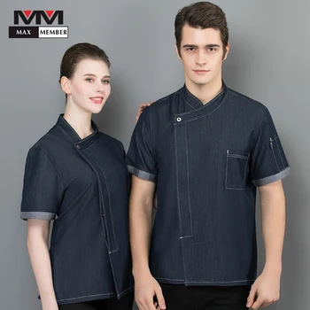 

Cooks kitchen chef uniforms clothing female restaurant Food service Chef's Short-sleeved Summer Wear Work Clothes Uniform