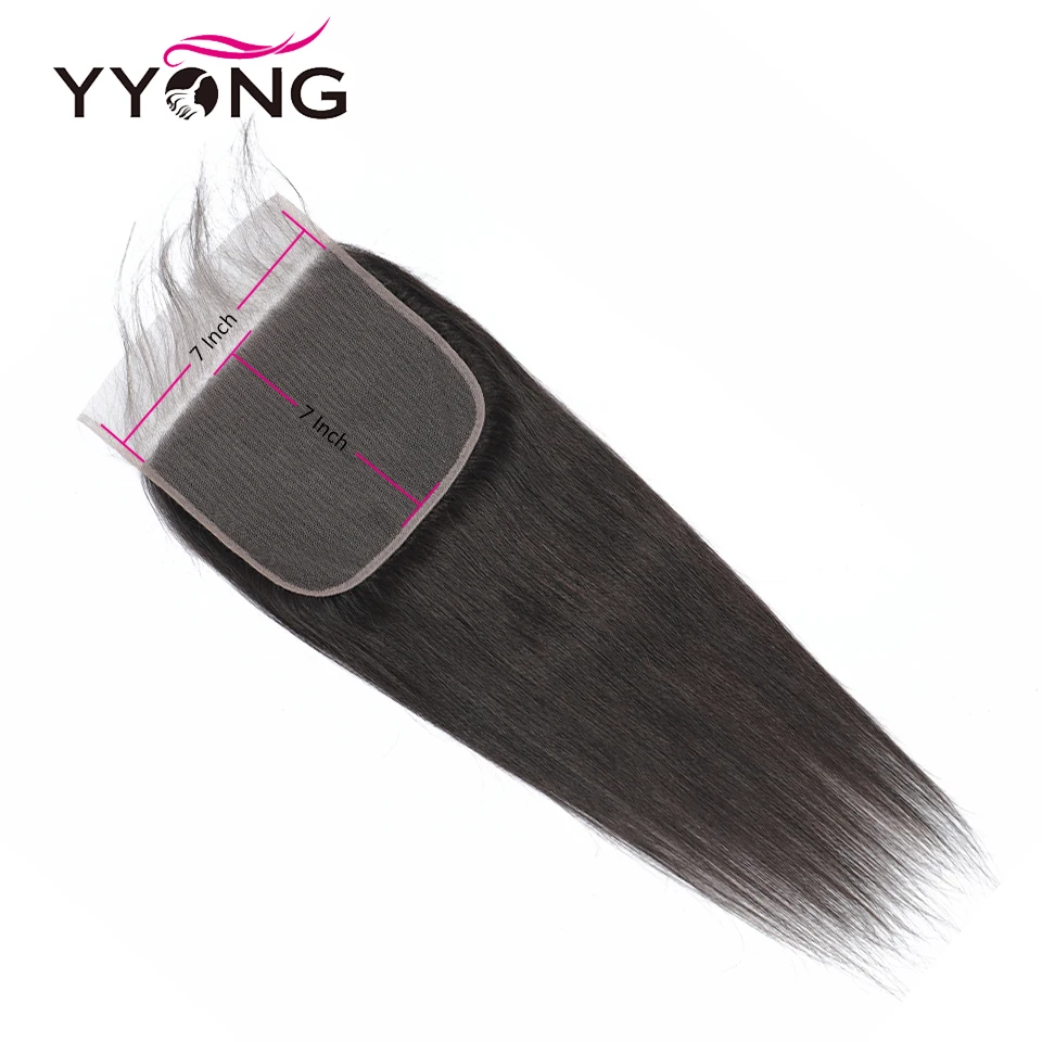  Yyong Straight Hair Bundles With 7x7 Lace Closure Brazilian Human Hair Weave Bundles With Closure H
