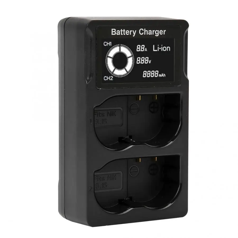 

EN-EL15 LCD Display USB Dual Channel Camera for Nikon V1 D500 D600 D610 D750 Can charge two batteries at the same time