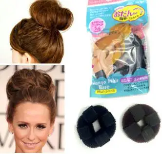 US $148.00 Newest Selfadhering Hair Donut Magic Budlike BlackBrown 8cm Pure Nylon Hair Bun Maker Hair Accessories amp Tools HA071