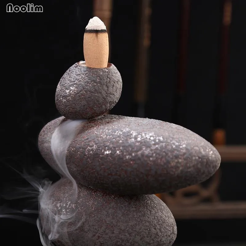Курильница для благовоний горелка Ретро керамическая подставка для ароматических палочек дзен буддийский дом Чайный домик Декор курильница+ 20 шт. пирамидки благовоний подарок