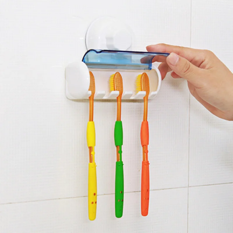 Practical Plastic toothbrush holder with sucker wall mount tooth brush
