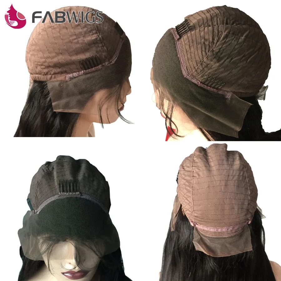 Fabwigs малазийские шелковистые прямые парики из натуральных волос на кружеве 180% густые натуральные волосы парики для женщин натуральные черные волосы Remy