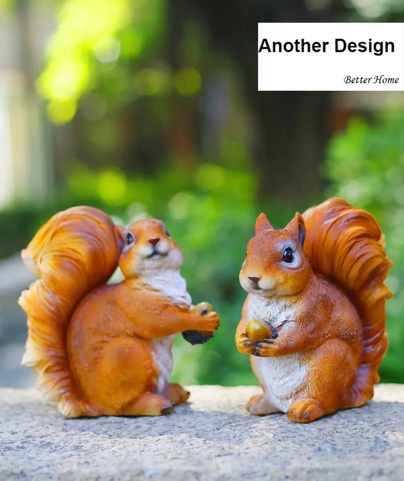 2pcs/pack Garden decorative resin squirrels garden animal home accents garden statue outdoor figure new year gifts shop decor 2pcs/pack Garden decorative resin squirrels garden animal home accents garden statue outdoor figure new year gifts shop decor