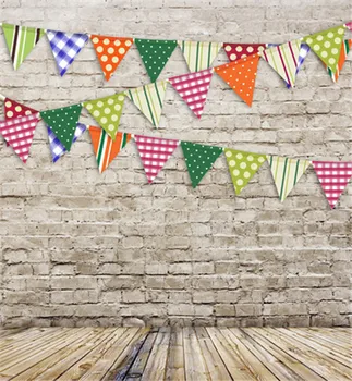 

Brick Wall Wooden Floor Vinyl Backdrops For Photography Baby 1st Birthday Photo Background Studio fondale fotografico legno