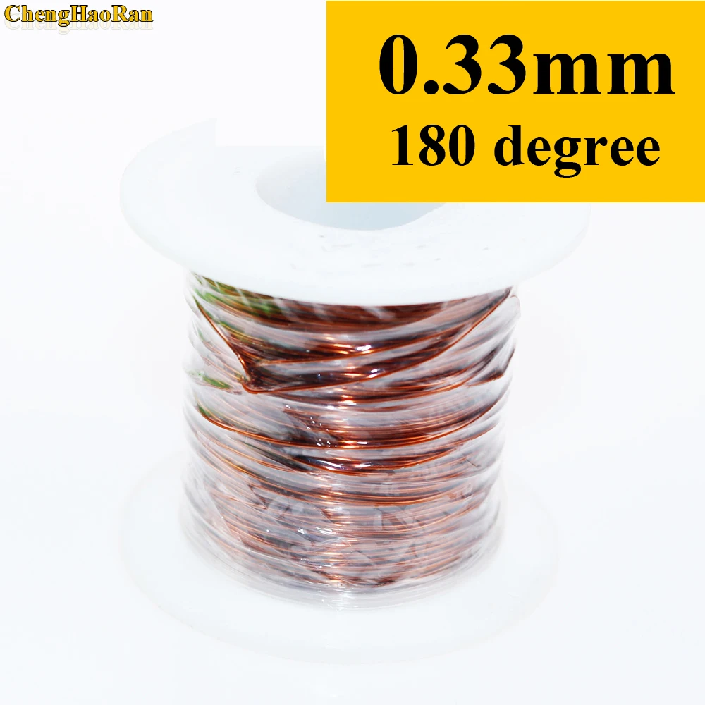 

ChengHaoRan 0.33mm QZY-2-180 1m Polyester-imide High temperature resistant enameled Copper Wire 1 meter