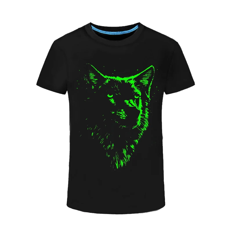 Funny Fluorescent T Shirt Men Animal Wolf 3D Pattern Luminous In Night Short Sleeved Teens Tee Shirts Glow In Dark Black Tops Funny Fluorescent T Shirt Men Animal Wolf 3D Pattern Luminous In Night Short Sleeved Teens Tee Shirts Glow In Dark Black Tops