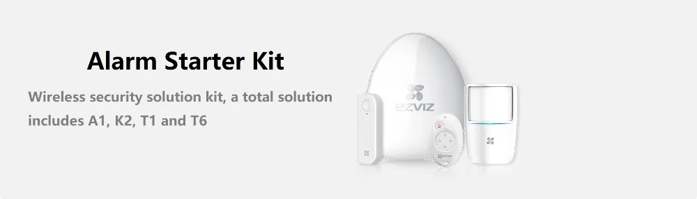 EZVIZ сигнализации Starter Kit Интернет сигнализация концентратор A1+ Беспроводной извещатель T1+ пульт Управление K2+ Беспроводной открыть-закрыть детектор T6