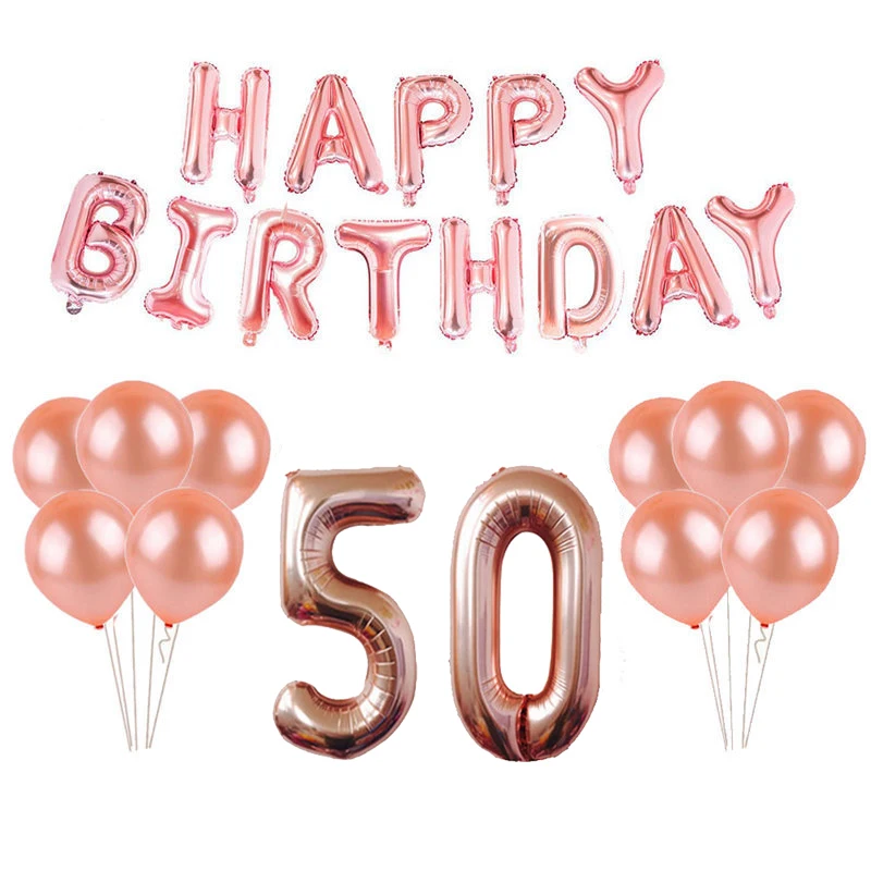 18th 25th 30th 35th 40th 50th 60th 70th 80th 90th розовое золото День рождения поставки С Днем Рождения