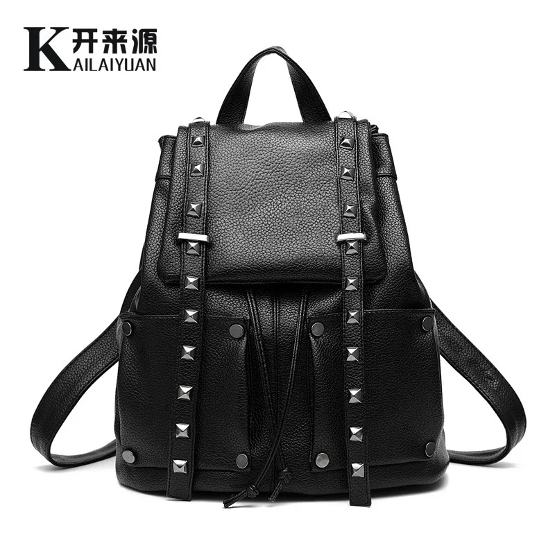 QIAN YI YUAN Back Pack Brand Vogue Star 2016 NEW fashion backpack women backpack Leather school