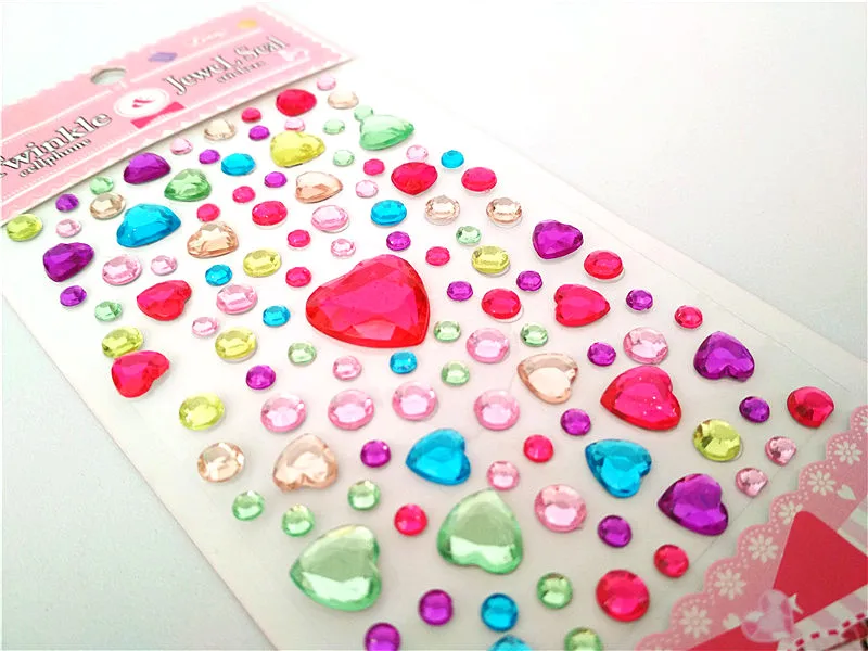 Happyxuan 10 шт. самоклеющиеся алмазные наклейки со стразами Скрапбукинг лист Творческие дети DIY художественные ремесла материалы любовь