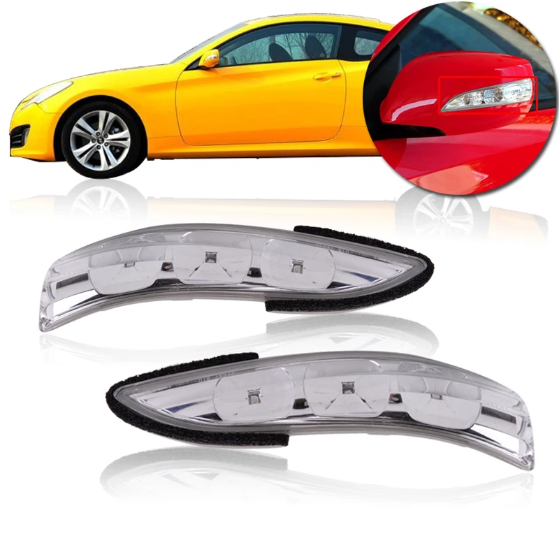 CAPQX Rearview Mirror LED Light Side Mirror Blinks Indicator Light 87613 2M000 87614 2M000 For Hyundai Genesis Coupe 2009-2014