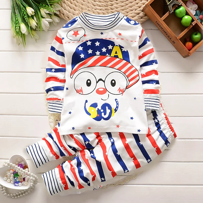 Autumn Baby Boy Girl Clothes Long Sleeve Top + Pants 2pcs Sport Suit Baby Clothing Set Newborn Infant Clothing Bebe 2018 spring autumn newborn clothes set fashion crown print black baby boy girl long sleeve t shirt pants 2pcs suit 0 36m