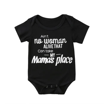 

0-18M Newborn Toddler Baby Boy Girl Short Sleeve Letter Print Cotton Romper Jumpsuit Outfit Sunsuit Clothes