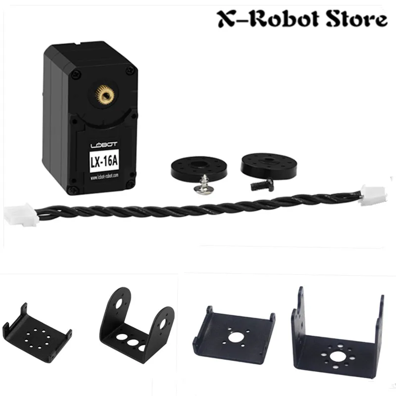 

LX-16A servo with Bracket Serial bus intelligent port dual-axis digital robot large torque high-precision With debug board