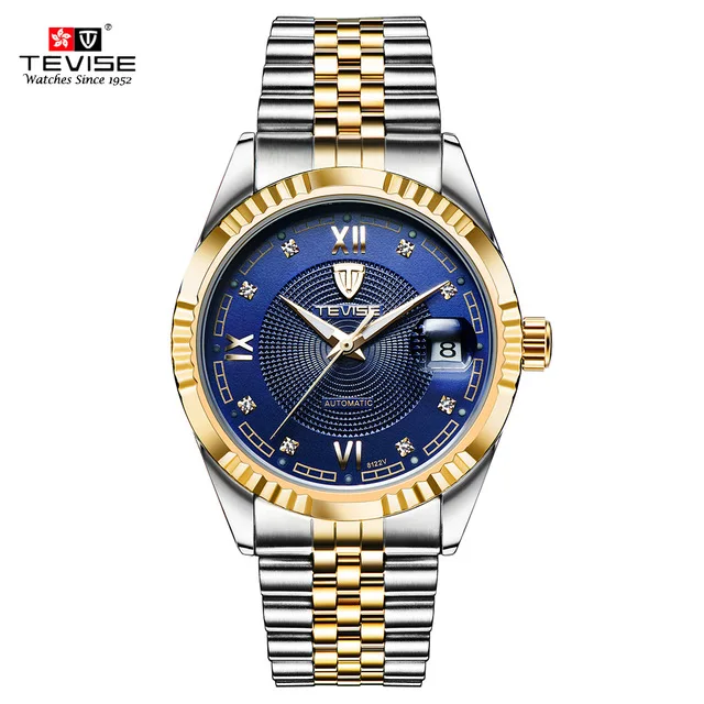 TEVISE Mechanical Watch Men Luminous Date Men's Watches Luxury Automatic Watch Men Clock With Metal Watch Bracelets Dropshipping (1)