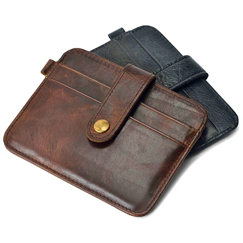  Men's Faux Leather Slim  Wallet ID Credit Card Holder Button Case 