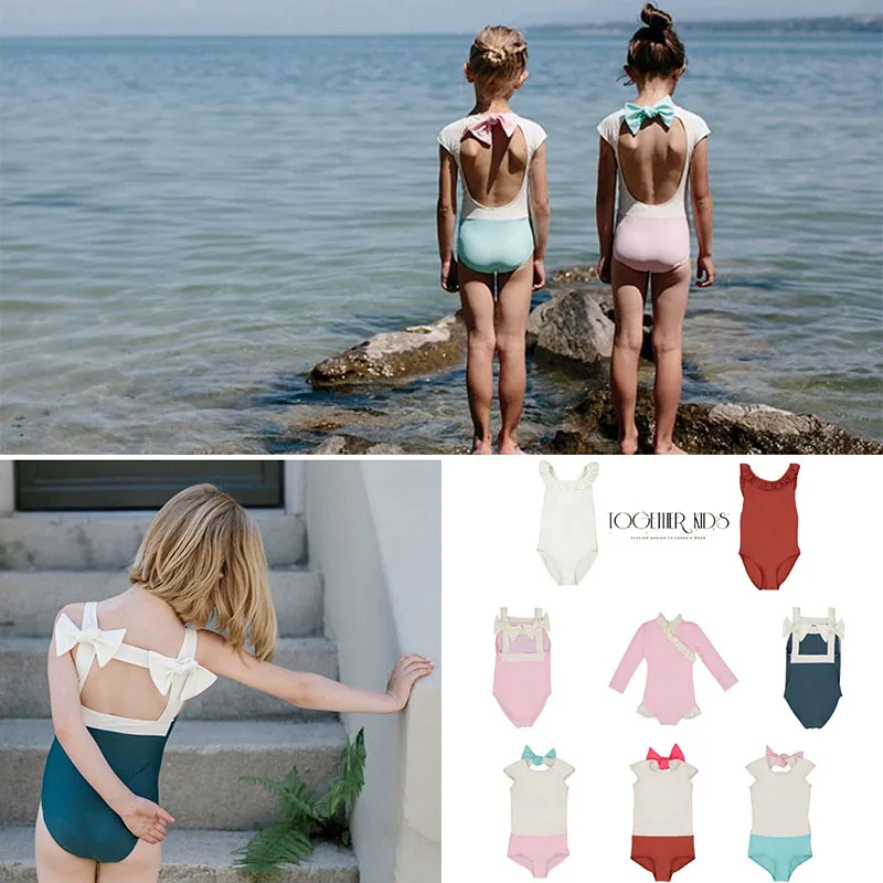 Goedkoop Peuter Meisjes Zoete Badpakken Baby Hawaii Kleding Kids Meisjes Bow Tie Badmode Kinderen Merk Badpakken Leuke Meisje Badmode
