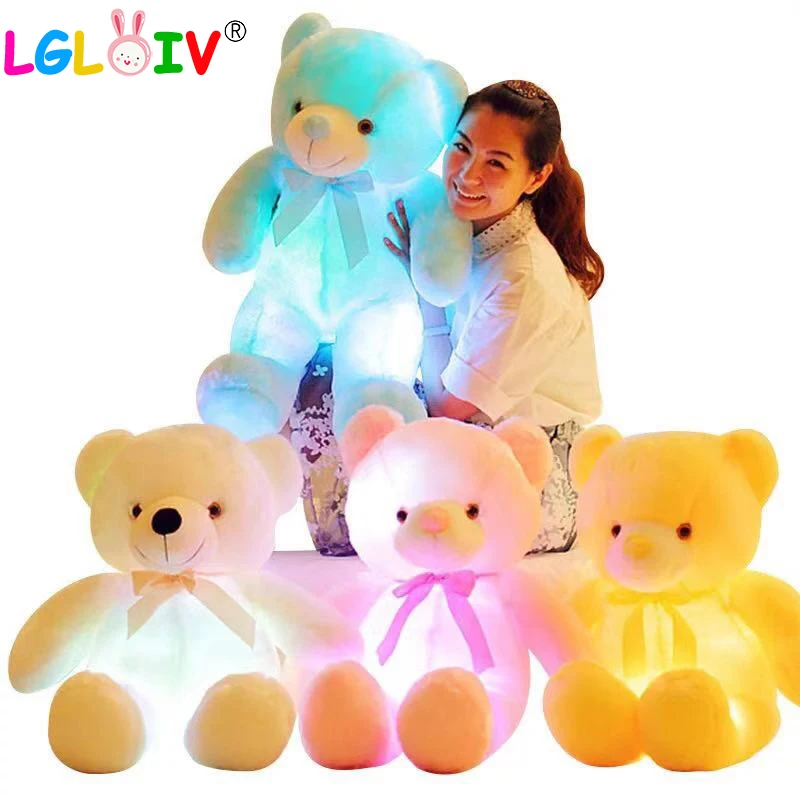 

LGLOIV 32CM Creative Light Up LED Teddy Bear Stuffed Animals Plush Toy Colorful Glowing Teddy Bear Birthday Gifts For Girls Baby