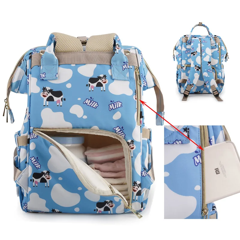  Bolsa de pañales USB bolsa de pañales resistente al agua mochila de viaje de maternidad bolsa de En