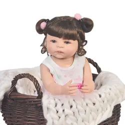 55 см полный силиконовый винил reborn Baby Doll игрушка для девочки bebes reborn Princess малыш Интерактивная кукла-Пупс Boneca Bathe игрушка в подарок