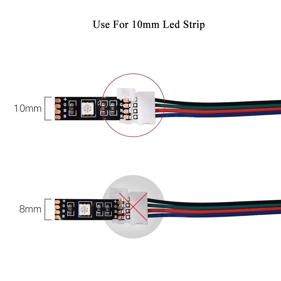 10 шт. 20 шт. 30 шт. 4pin бесплатно сварочный Разъем 10 мм панель для крепления по ширине RGB светодиодные ленты Разъем 40 шт. 50 шт. для 5050 светодиодные ленты