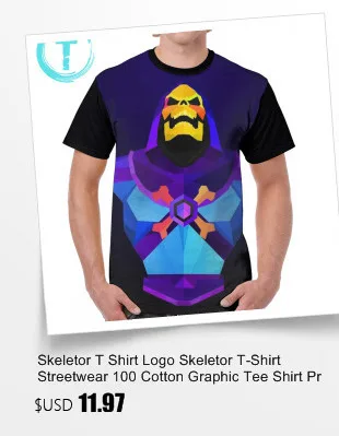 Skeletor футболка с логотипом Skeletor футболка уличная 100 полиэстер графическая Футболка с принтом Мужская футболка с коротким рукавом