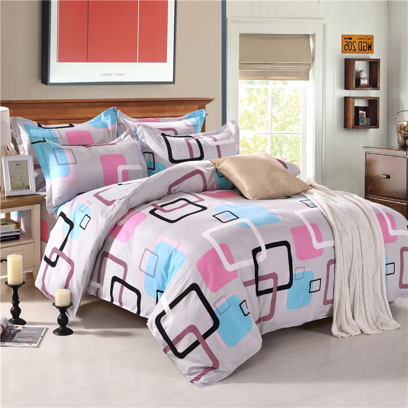 

Simple And Stylish European Style Comfortable Soft Bedding Set Of Four Quilt Cover Sheets Pillowcase Polyester Fabric