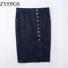 ZYFPGS летние новые женские юбки плюс размер шорты джинсовая юбка Пряжка половина сумка бедра средняя джинсовая юбка для женщин L 0504