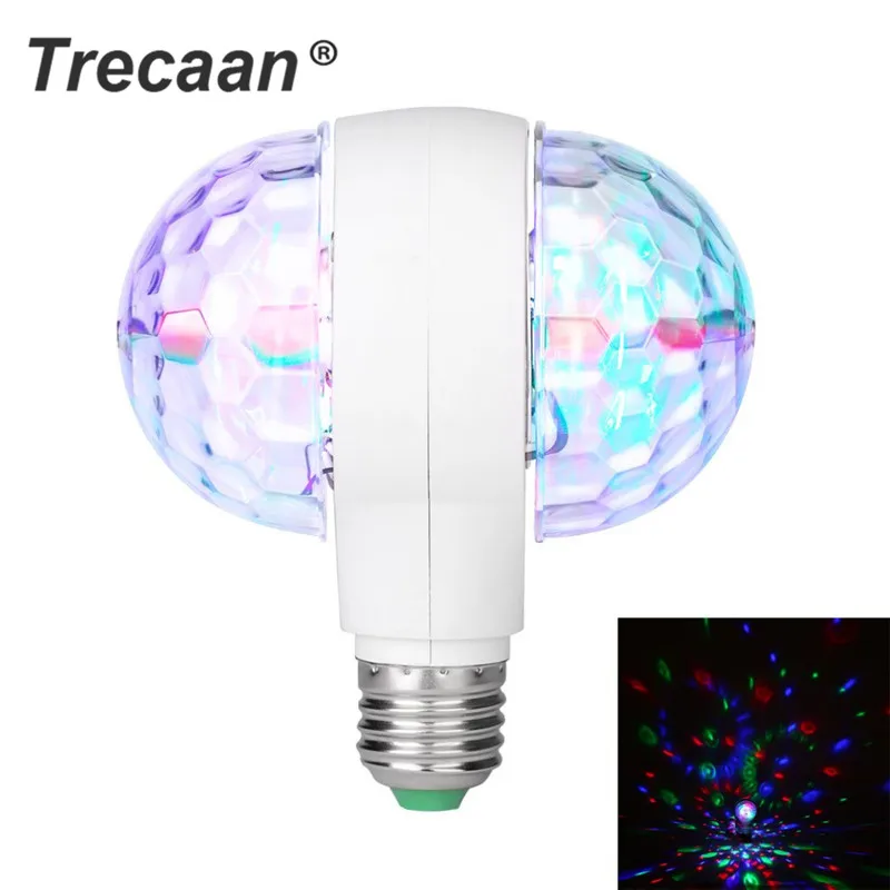 

LED 6W Rotating Bulb Light with Dual Head Magic Stage Disco Lamp Rotating Dual Heads LED Colorful Stage KTV bar DJ disco Light