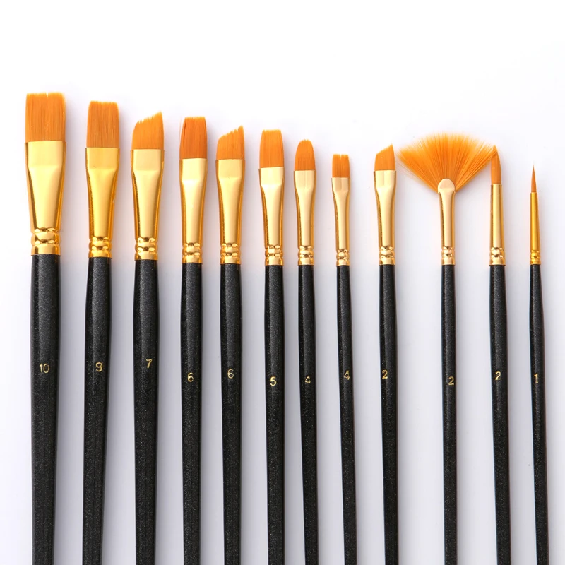 14Pcs/set combination Paint Brushes Palette Nylon Hair Painting Brush