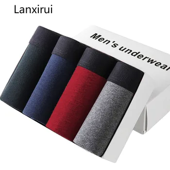 

4PCS/Lot underwear men breathable male boxers short plain Mens bodysuit under pant 95% Cotton 5% Spandex L-3XL Without Box Pack