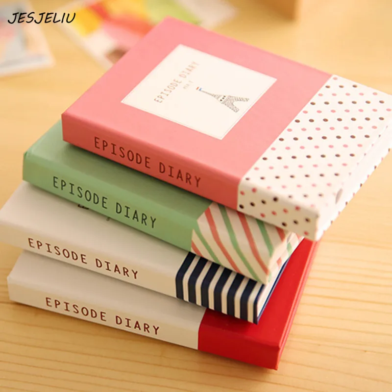

Novelty Hard Cover Mini Notebook Episode Diary Book Dual Note Pad Sticky Notes With Ballpoint Pen