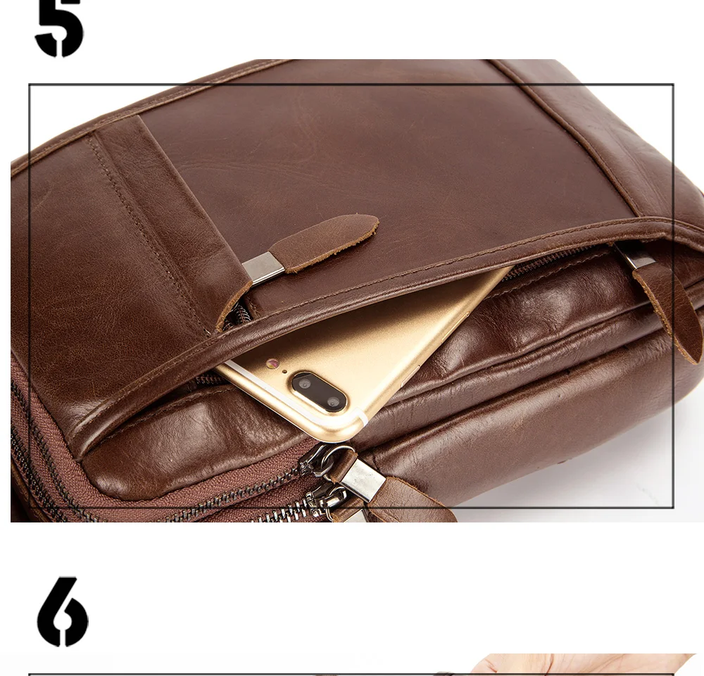 Genuíno dos homens Homens Saco Crossbody Pacote