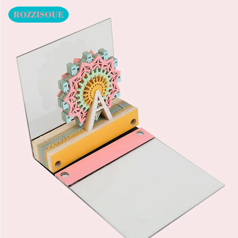 

3D Post It Sticky Notes Index Tabs Ferris Wheel Memo Pads Notas Adhesivas Bookmark Stickers Office Decoration Cards for Words