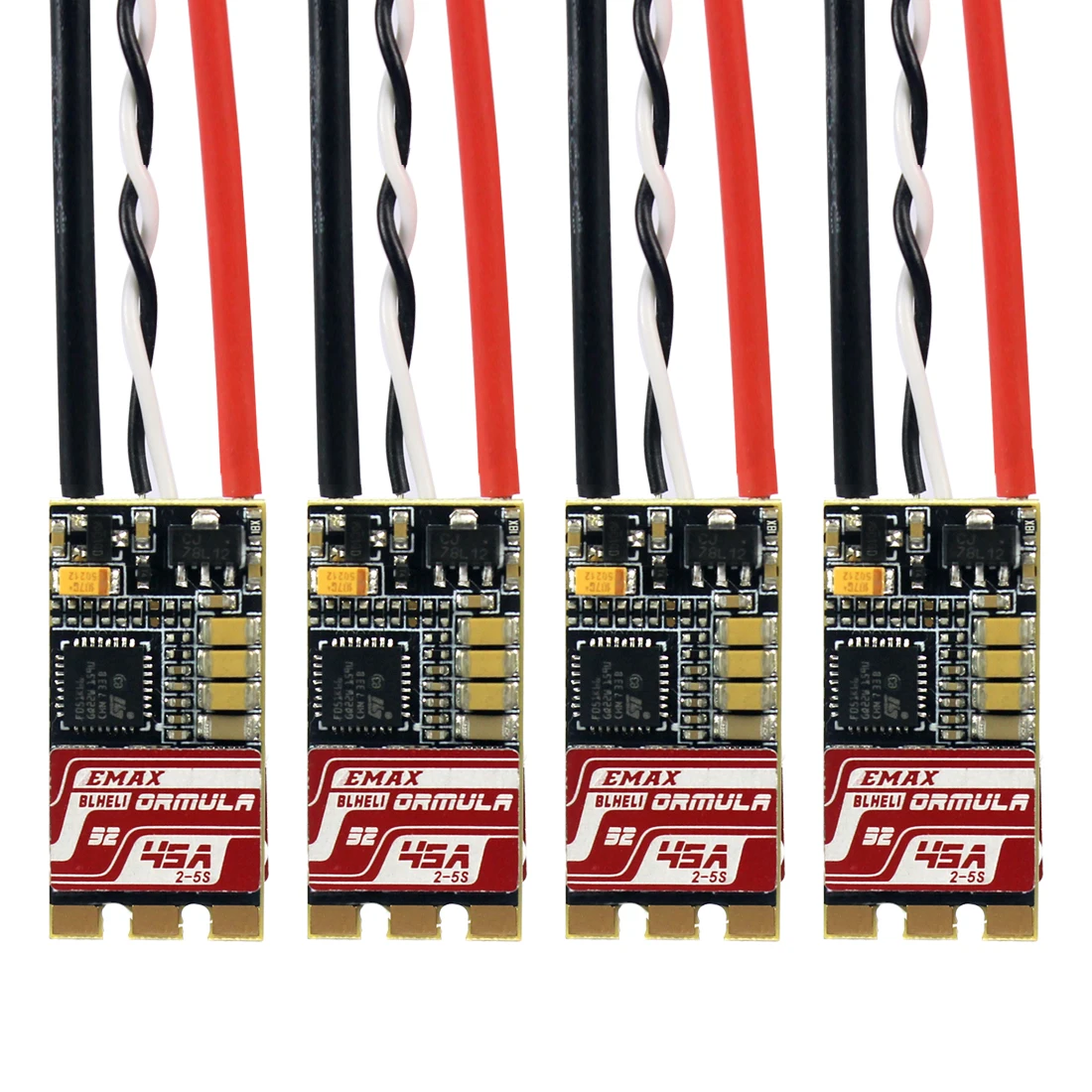 

Emax Original 4Pcs/Kit Formula 45A Blheli_32 2-5S Brushless ESC Support Dshot1200 for RC Quadcopter Multicopter FPV Parts