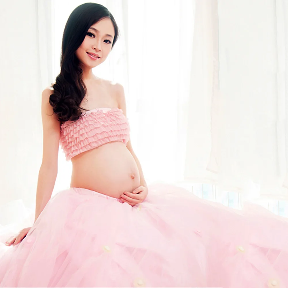 

Pregnant Women Photographic Clothes Maternity Photo Shoot Props Pregnant Women Skirts Pink Color