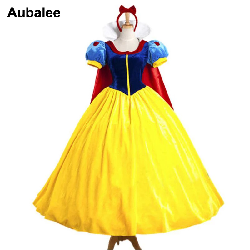 

Snow White Costume Women Adult Princess Dress Party Carnival Cartoon Fairy Tale Fantasias Princess Cosplay Long Dress