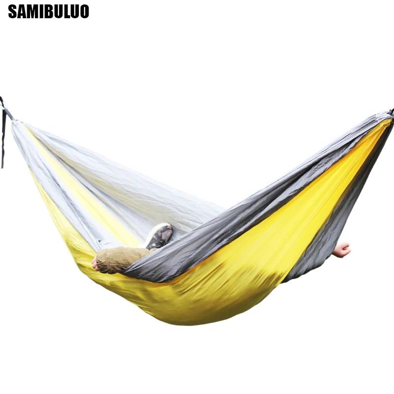 

SAMIBULUO Outdoor High Quality Adults Durable Parachute Camping Hammock With Tree Straps Double