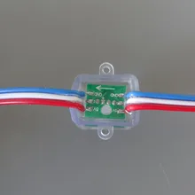 Квадратного типа с цветной провод(20AWG) прибор приемно-DC5V 12 мм сквозное отверстие WS2811 led Smart Pixel узел, IP68 Номинальная; 50 шт. на нитке