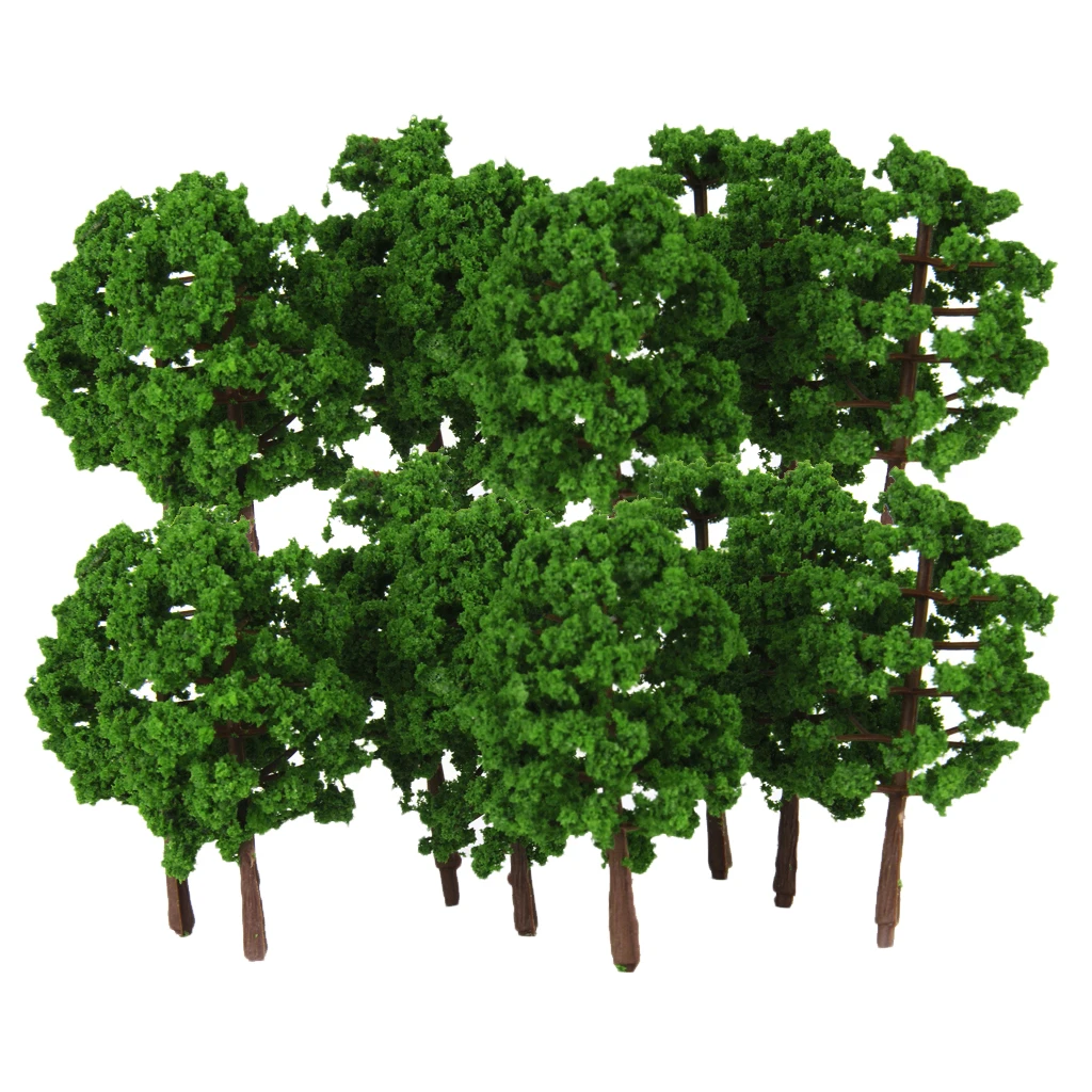 40x Model Trees Layout Train Railway Diorama Landscape Scenery 1:150 N Scale Filled with colorful cloth, ruler and scissors