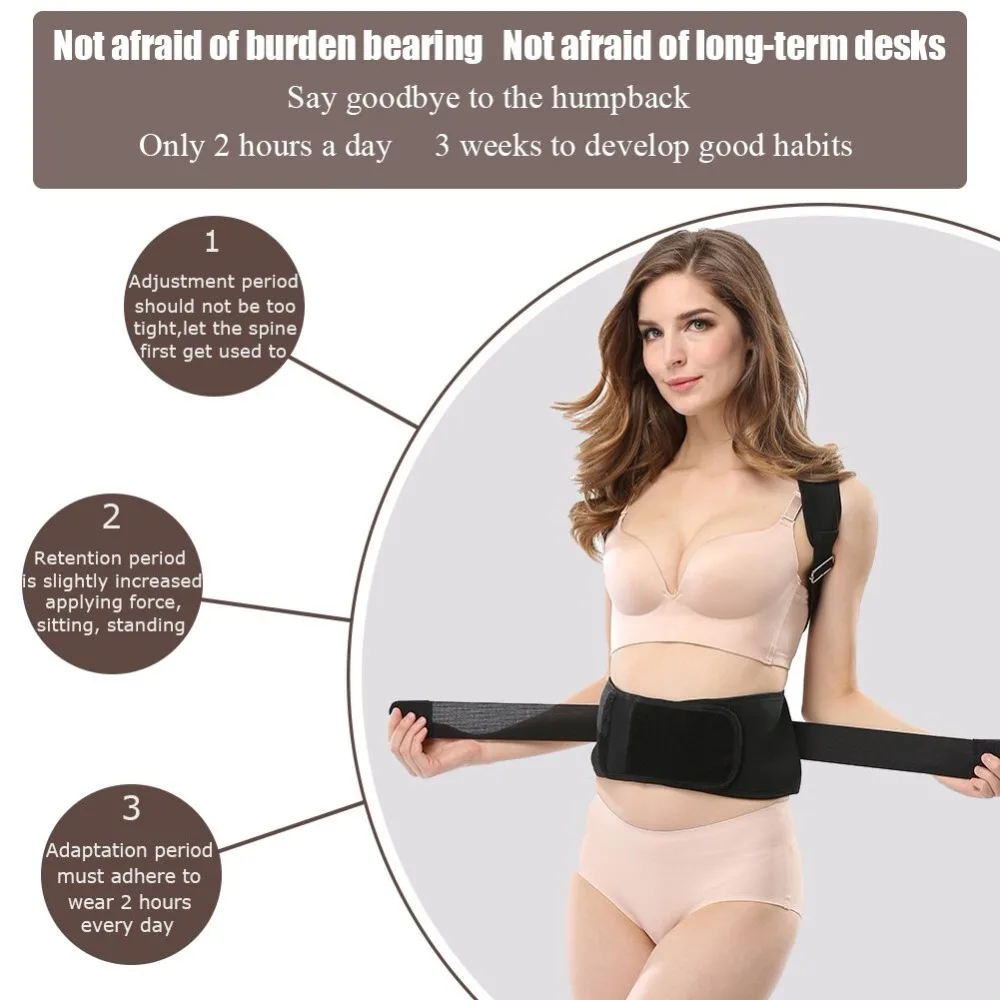  Male Female Body Shaper Adjustable Posture Corrector brace shoulder back support belt Lumbar Suppor