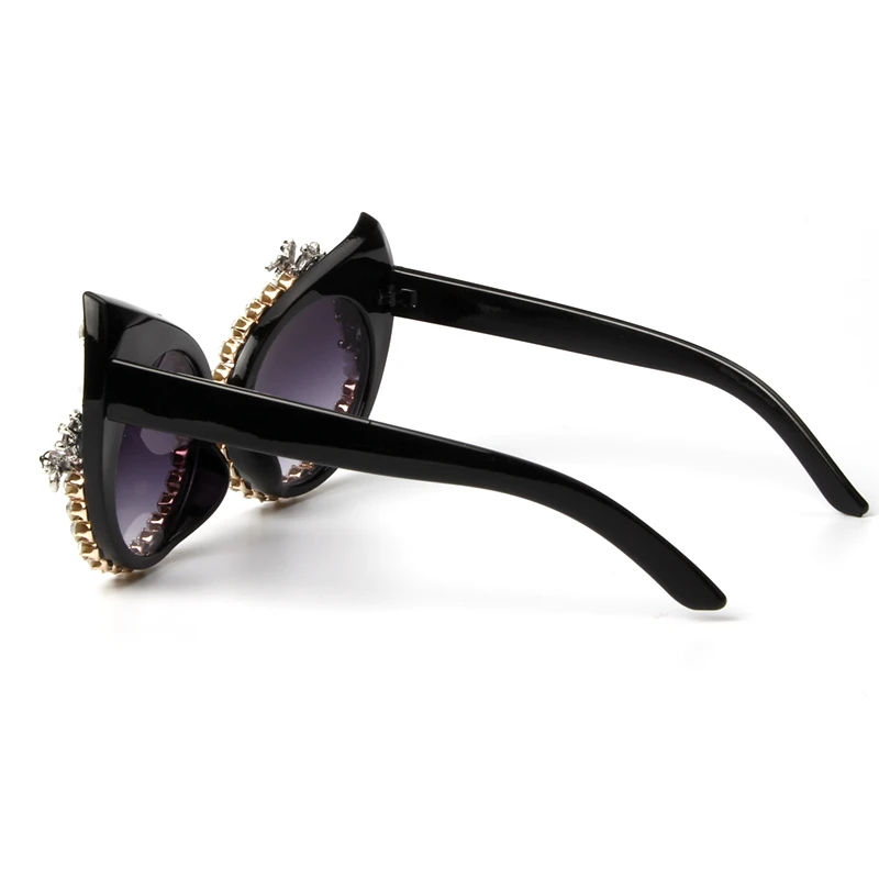Солнцезащитные очки для женщин, роскошные Брендовые очки, металлические украшения, стразы, кошачьи глаза, солнцезащитные очки, Винтажные Солнцезащитные Очки