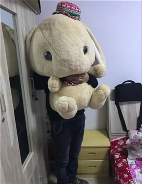 Fancytrader 30'' Big Bunny Plush Toy 75cm Giant Cartoon Anime Stuffed Rabbit with Carrot Great Toys for Kids Christmas 4 Colors  (19)