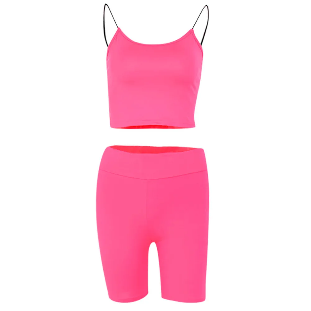 2019 women's wrapped chest yoga shorts fluorescent color yoga set sexy yoga shorts gym fitness high waist Yoga suit 40J1 (8)
