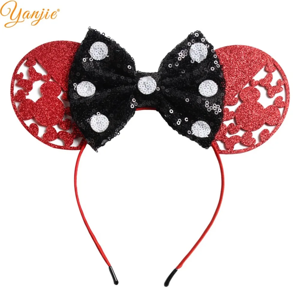 

Festival Minnie Mouse Ears Headbands 2019 Valentine/Christmas Hair Bow Hairband For Girls Women Party Hair Accessories Headwear