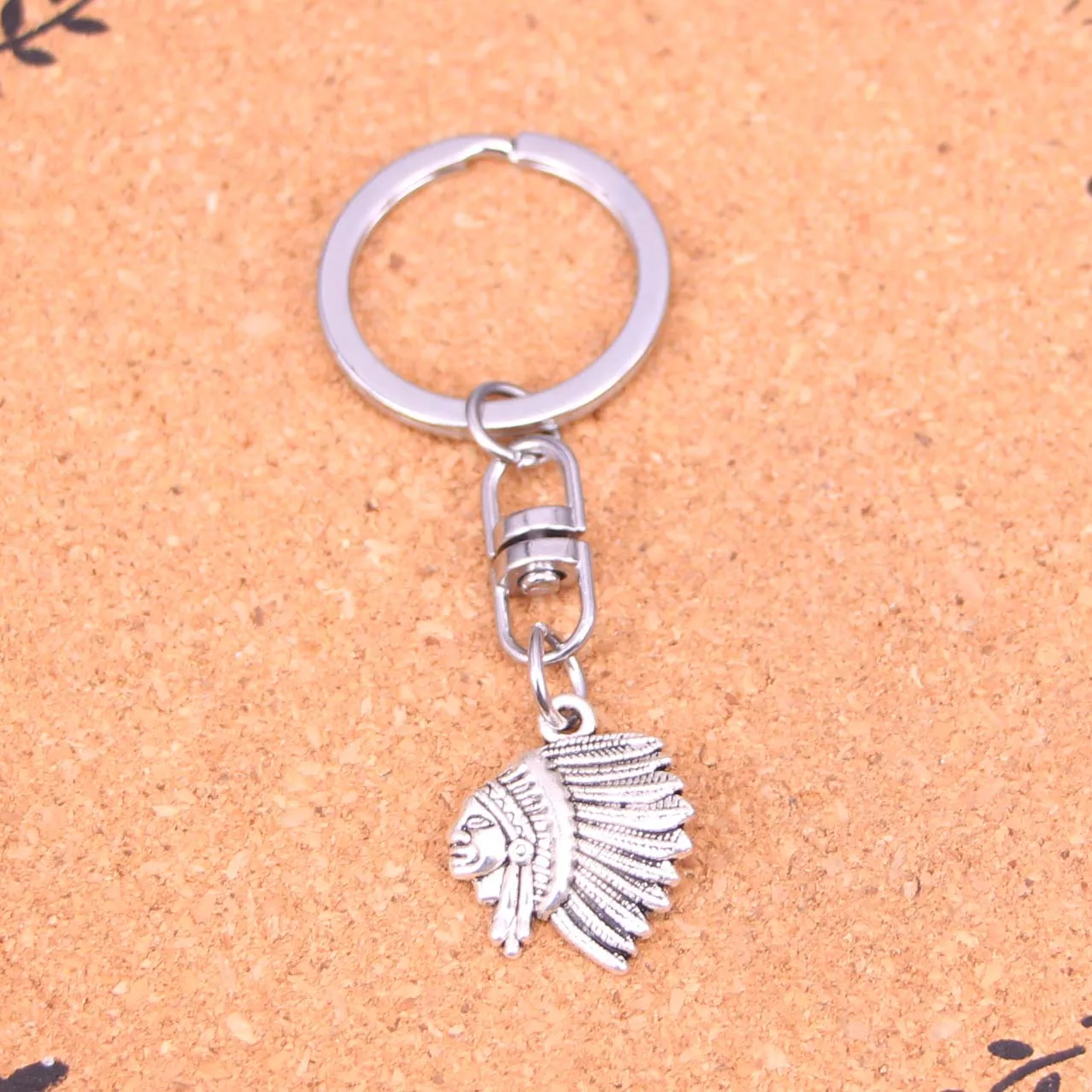 Hot sale New key chain key ring silver plated indian chief head